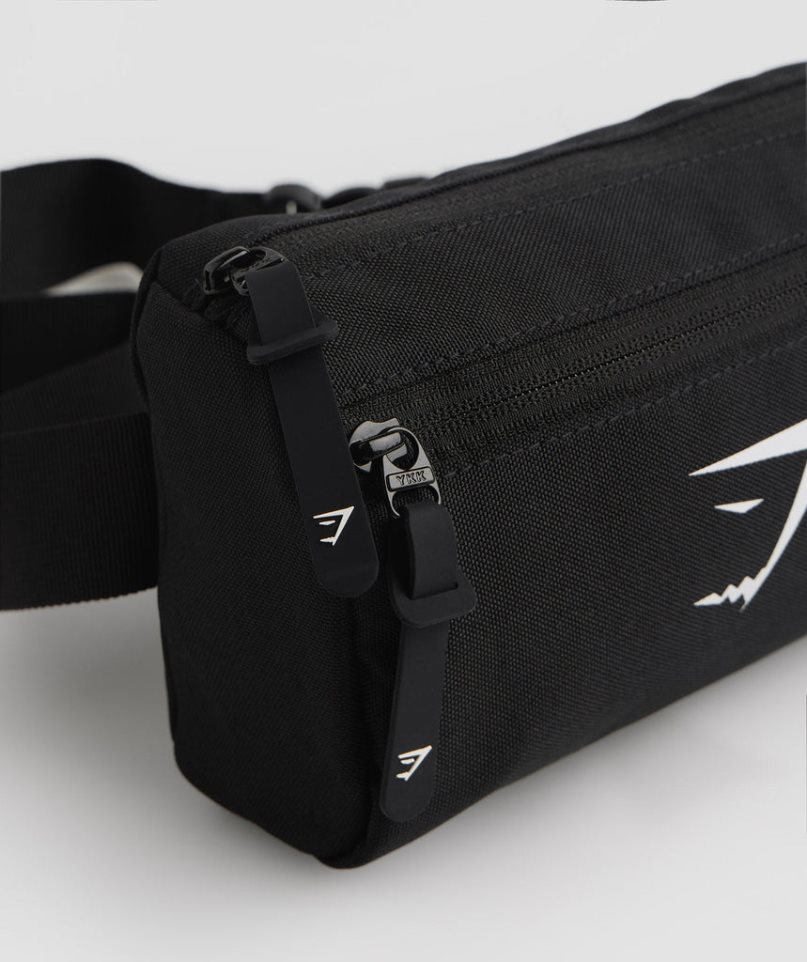 Gymshark Sharkhead Cross Body Waist Bags Black | NZ 6GSZYR